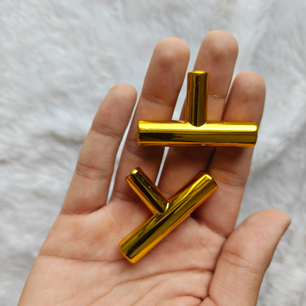 T-Bar Metal Gold Tray Handles (Pair)