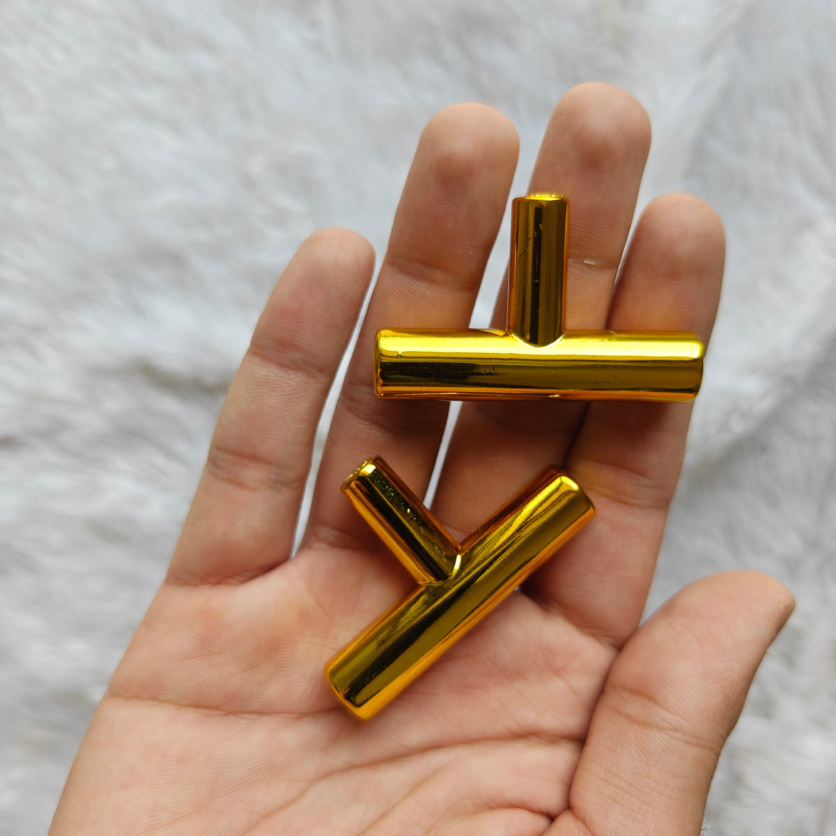T-Bar Metal Gold Tray Handles (Pair)