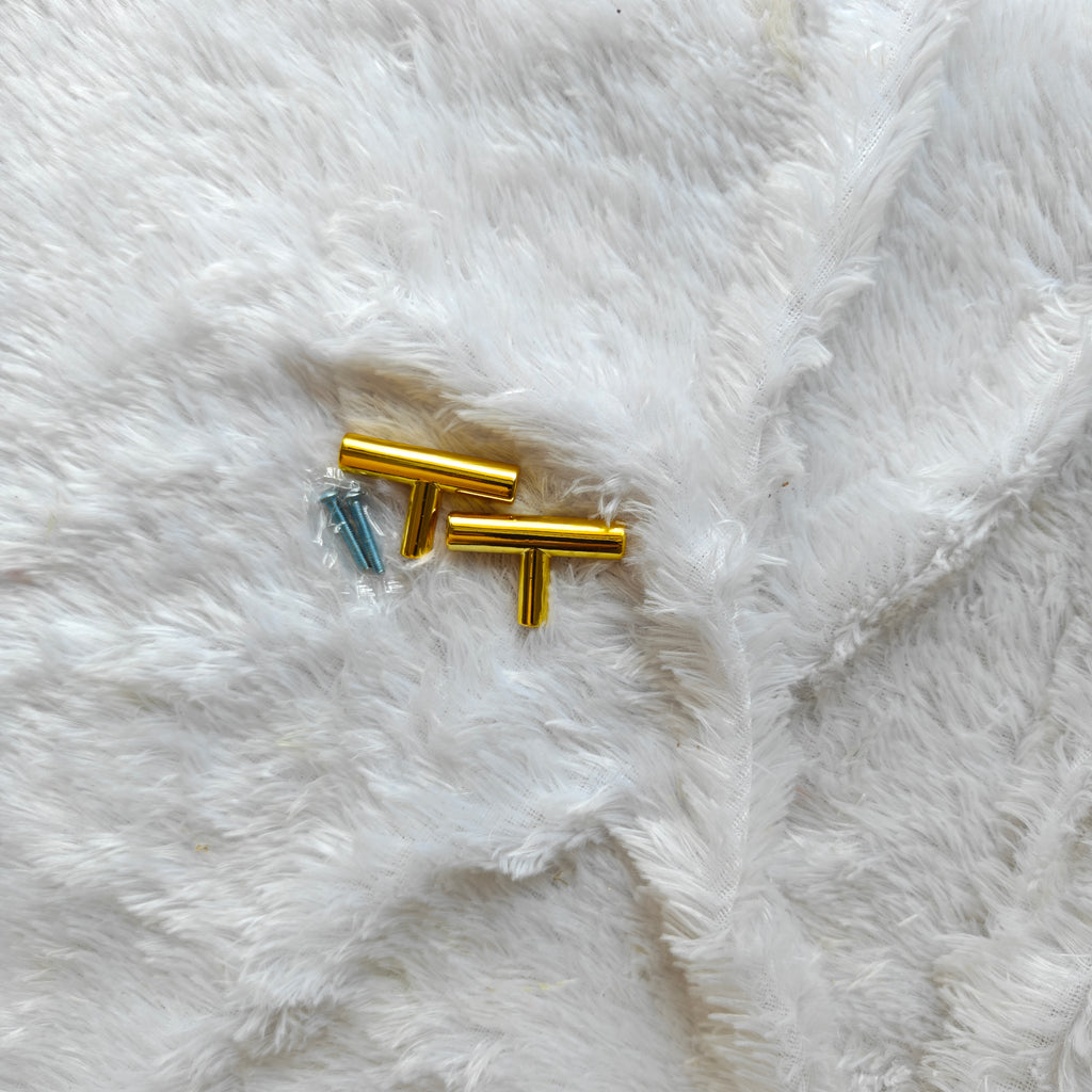 T-Bar Metal Gold Tray Handles (Pair)