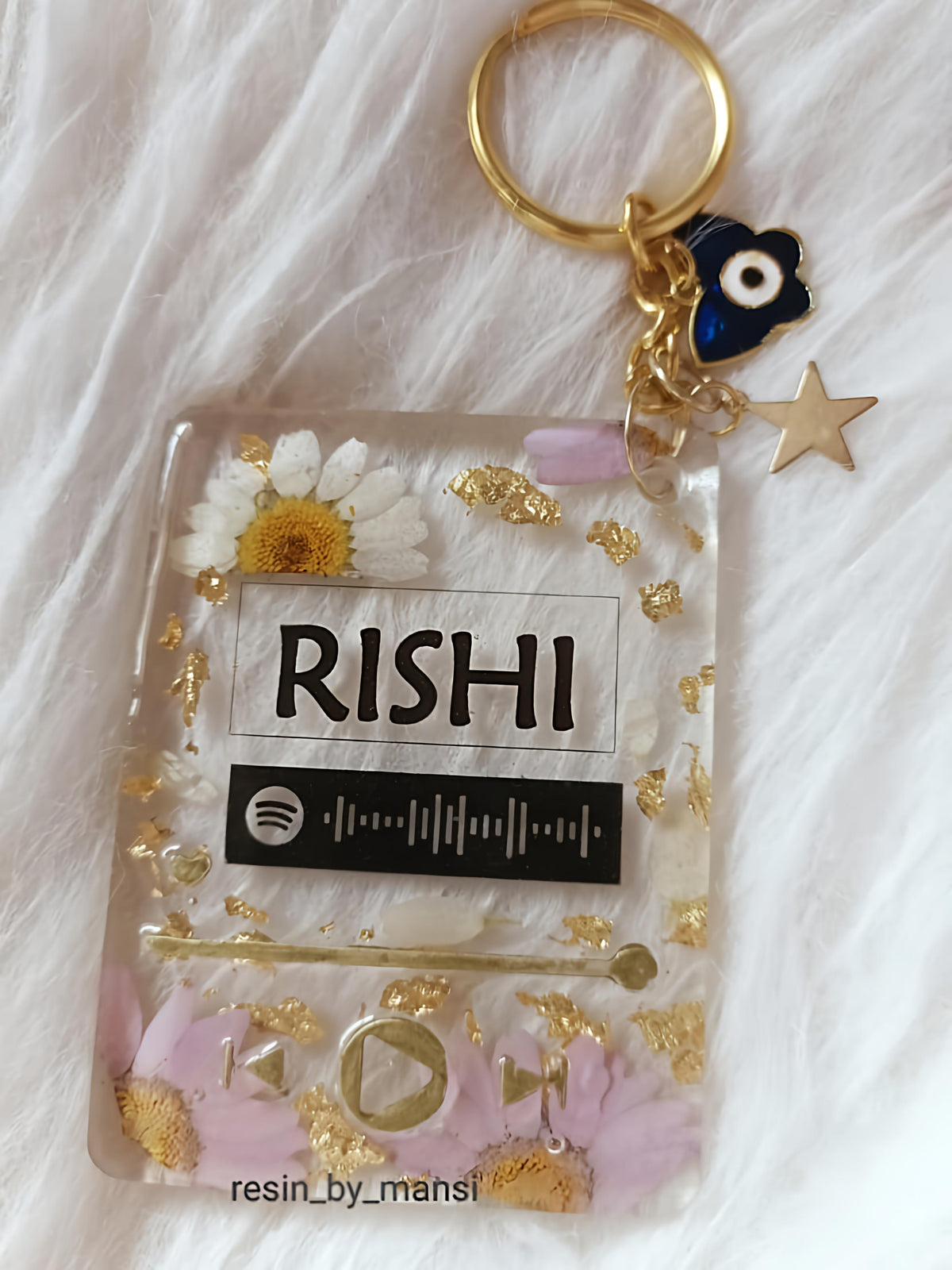 Custom Resin Spotify Music Code Keychain