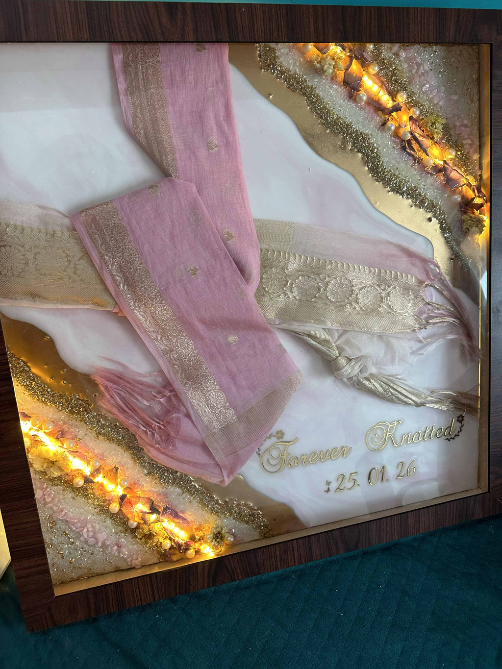 Custom Luxury Gathbandhan Resin Preservation Frame