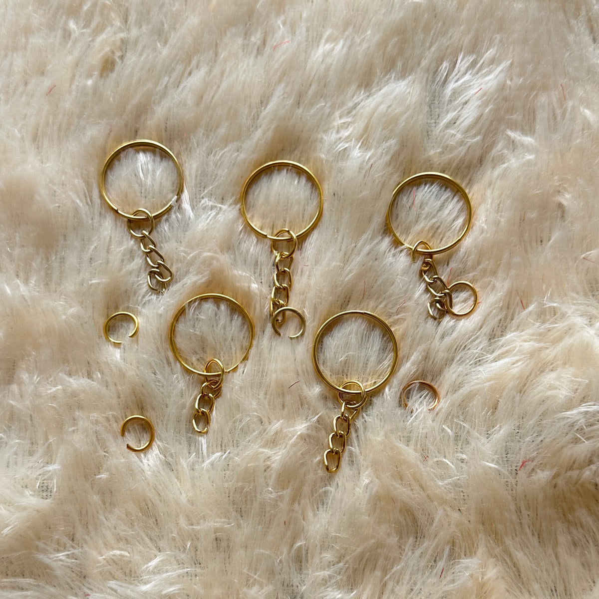 Gold Keychain Ring With Connector Set