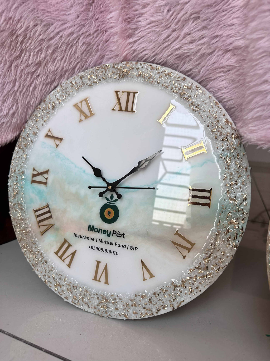 Custom Round MDF Base Resin Wall Clock