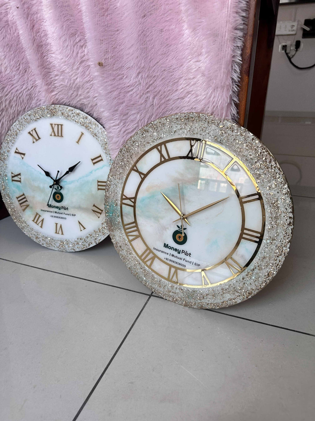 Custom Round MDF Base Resin Wall Clock